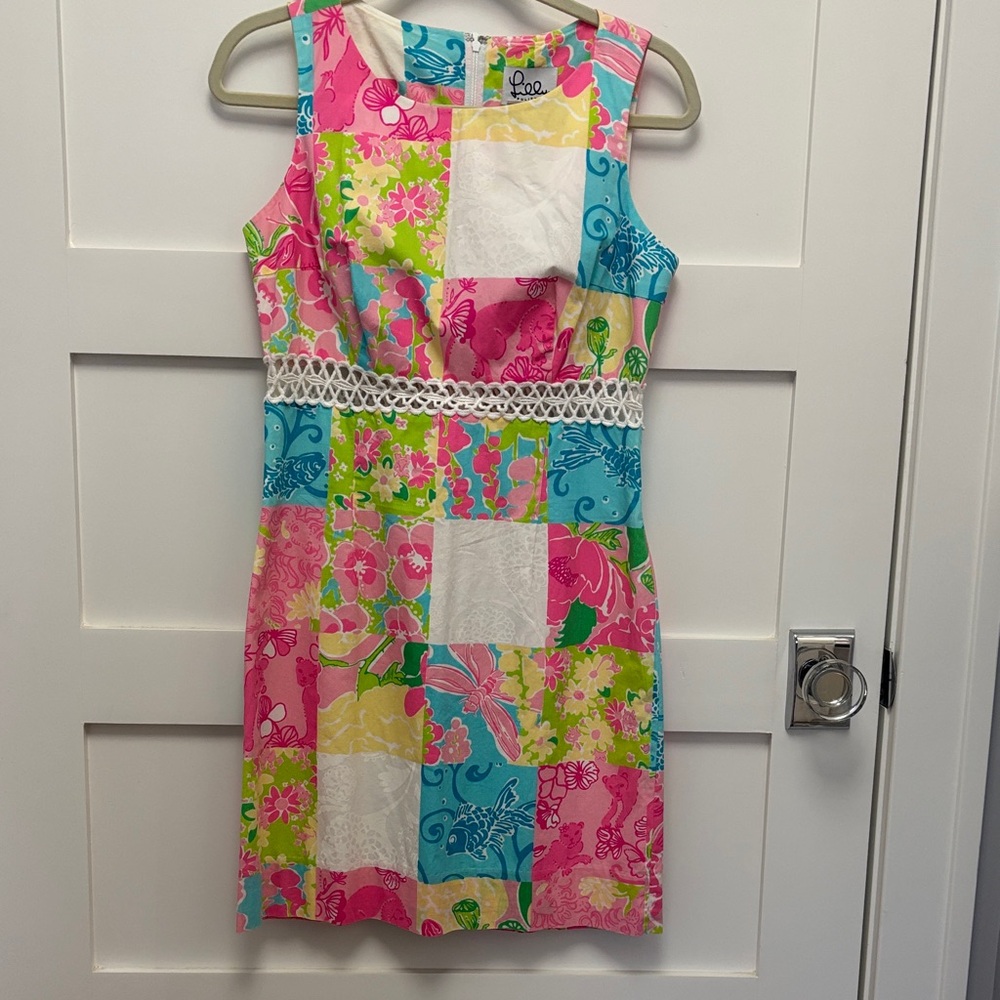Lilly Pulitzer Vintage Patchwork Print Sleeveless Dress - Size 4